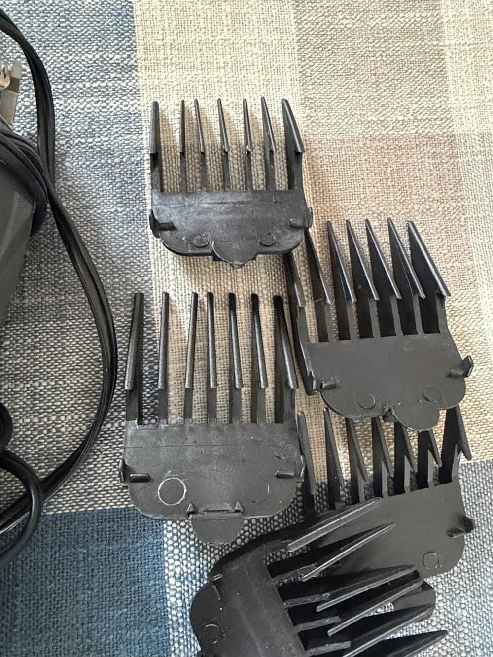 Black & Gray Corded Hair Clippers with Guide Combs